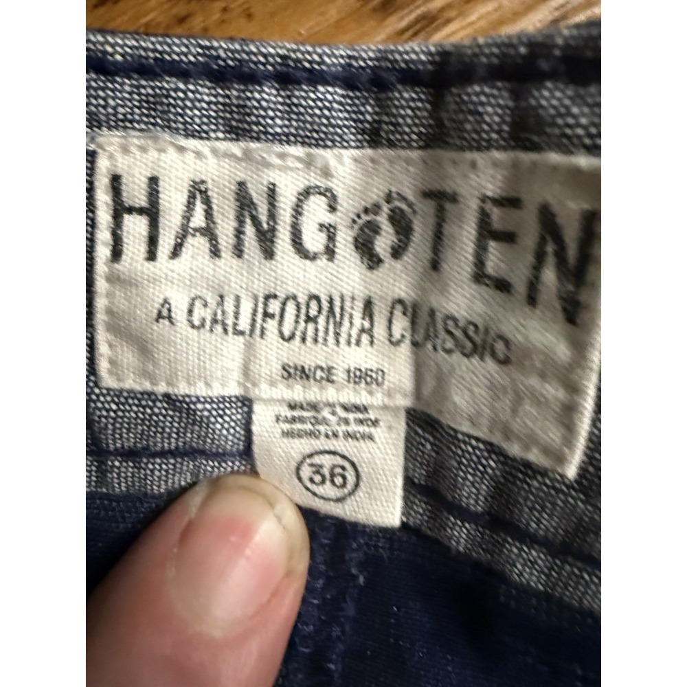 Hang Ten California Classic Shorts Mens Sz 36 Blue Plaid Shorts Beach Casual - Picture 2 of 5